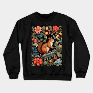 Squirrel in Forest | William Morris Inspired Art | Nature Artwork T-Shirt Crewneck Sweatshirt